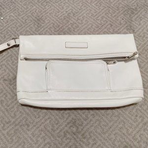 Longchamp wristlet with silver threaded trim!
